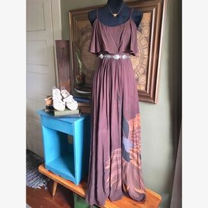 Free People Pink Maxi Sundress with Flutter Sleeves